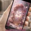 Convite Jardim Encantado Interativo Premium exibido em celular, com portal floral iluminado, flores rosas delicadas, borboletas encantadas e efeitos visuais inspirados em jardins mágicos.