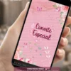 Convite animado de 15 anos rosa com flores delicadas, borboletas e detalhes românticos. Convite digital personalizado para debutantes que desejam uma celebração elegante e encantadora.