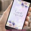 Convite Animado Lilás com Foto para 15 anos, decorado com flores delicadas em tons de lilás e lavanda. Convite digital personalizado com foto da debutante, animações suaves e visual romântico.