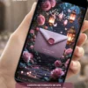 Capa do Convite de 15 Anos Jardim Noturno em formato digital interativo. O design apresenta um cenário romântico com rosas delicadas em tons de rosa, lanternas iluminadas e borboletas suaves que criam uma atmosfera mágica ao entardecer. A composição transmite elegância, encanto e um toque de fantasia, perfeita para celebrar uma noite inesquecível de debutante.