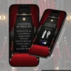 Convite Interativo Premium Baile da Vogue para festa de 15 anos com cenário de tapete vermelho, cortinas de veludo, sugestões de presentes, dress code e design inspirado em eventos de gala, em formato de site.