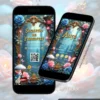 Convite Premium Interativo Alice no País das Maravilhas em formato de site, com moldura vintage, coelho branco, cartas de baralho, rosas coloridas, cogumelos e elementos inspirados no universo encantado de Alice.