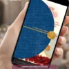 Convite Interativo A Bela e a Fera com envelope digital azul, selo dourado e pétalas de rosas vermelhas.
